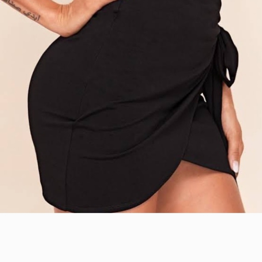 Anne Cole Collection Black Wrap Skirt Small S